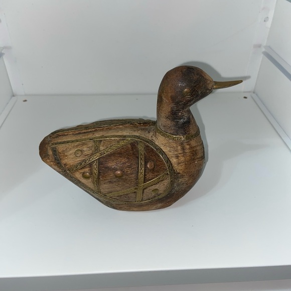 Hand carved wood and brass ducks - Picture 5 of 9